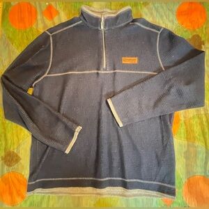 STORM CREEK Maverick Quarter Zip Sweater Men's LARGE L Blue Polyester Cotton